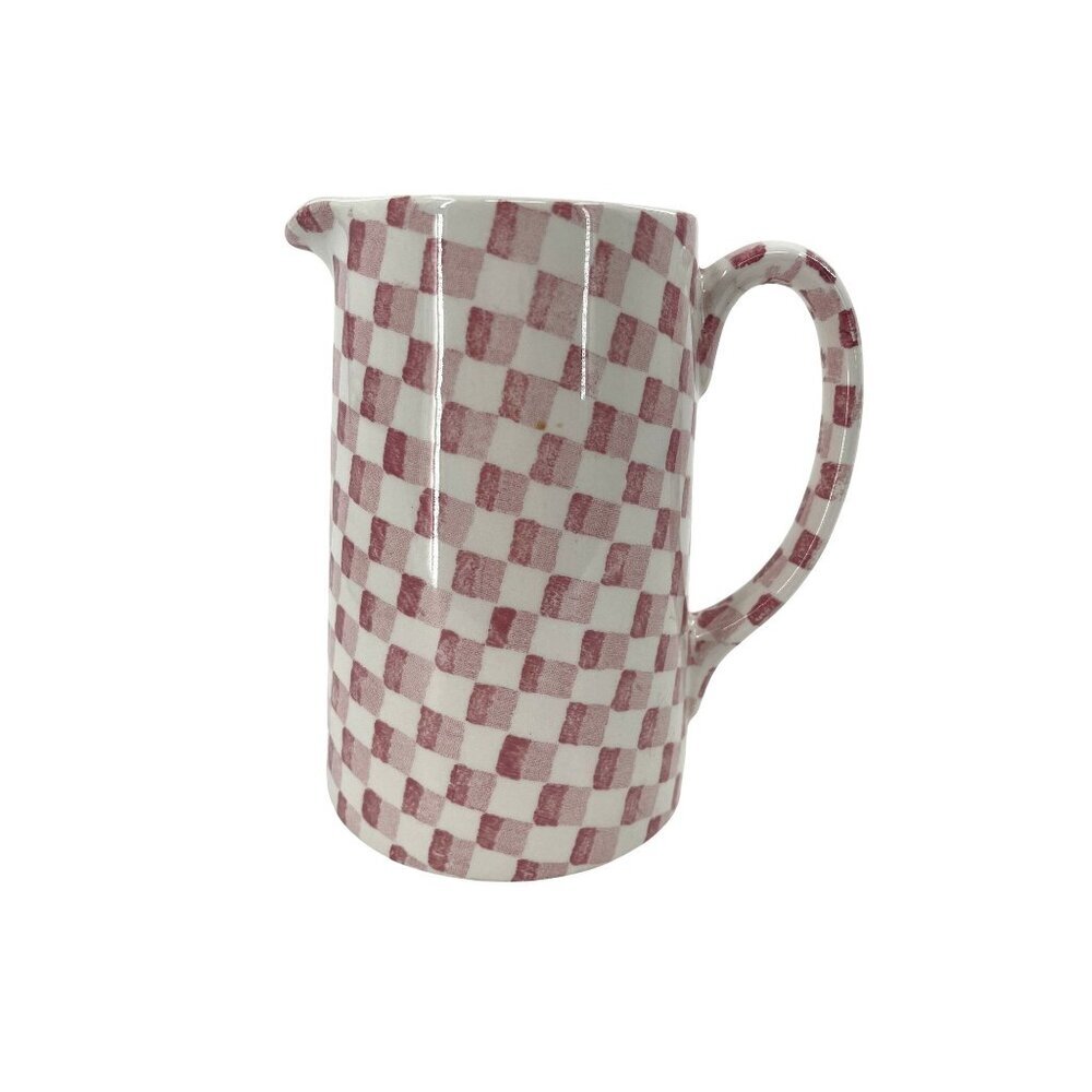 Burleigh Staffordshire Ironstone Chequers Checked Pitcher‎ Jug 5.5" Tall *RARE*